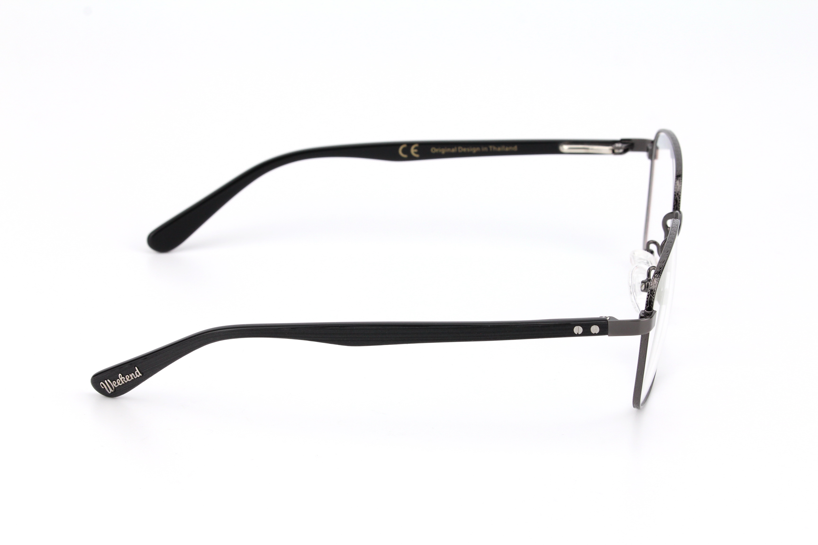 กรอบแว่นสายตาพร้อมคลิปกันแดด Weekend Round Gunmetal