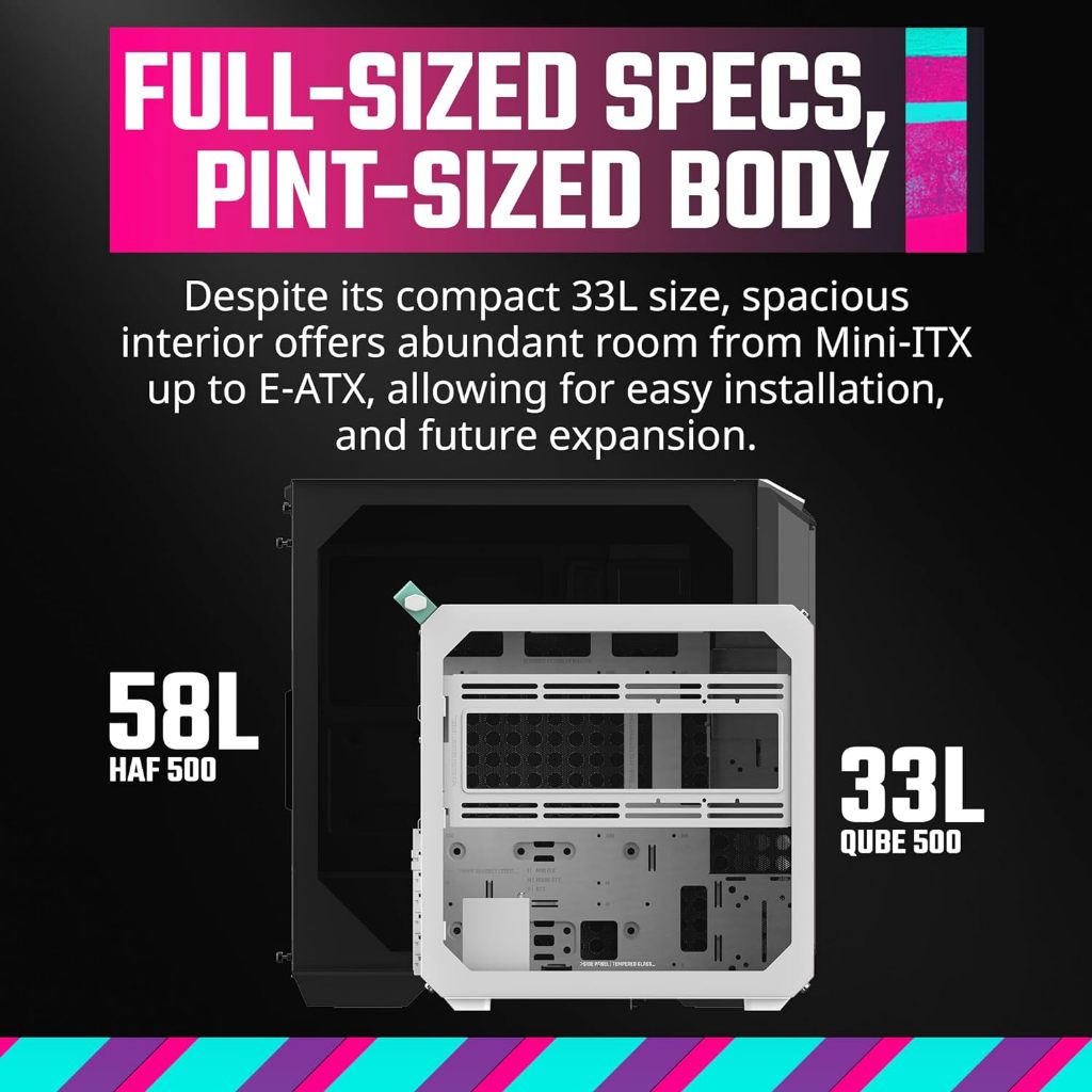CASE Cooler Master QUBE 500 Flatpack Black Small High Airflow Mid-Tower ATX Qube 500 Flatpack