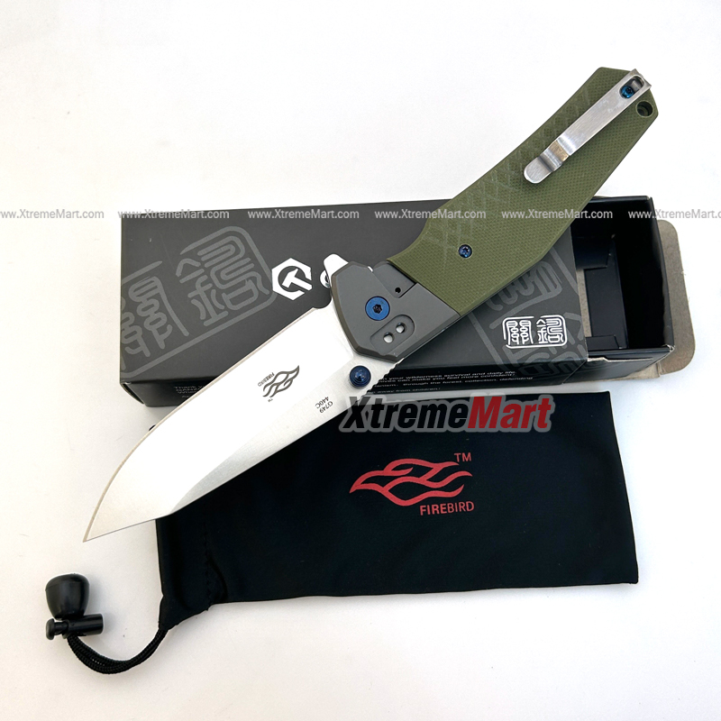มีดพับ Ganzo 7491 Firebird G7491-GR ใบมีด 440C ด้าม G10 สีเขียว 58-60HRC Survival Camping มีดยุทธวิธี EDC (เล่มละ)