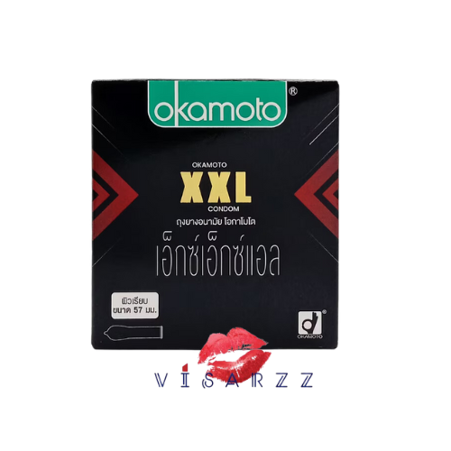 (Exp.09/29) Okamoto XXL 1 กล่อง 3 ชิ้น โอกาโมโต เอ็กซ์ เอ็กซ์ แอล ถุงยางอนามัยจากญี่ปุ่น ขนาด 57 มม. เหมาะกับไซส์ใหญ่พิเศษ