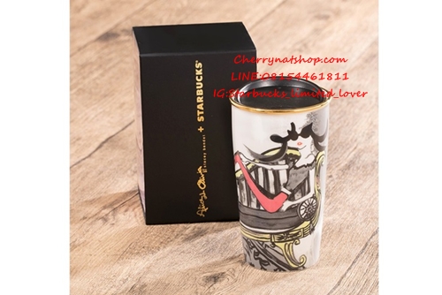 Starbucks Japan Limited Alice and Olivia Hand-Drawn Illustration Double Wall Mug 120z