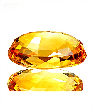 พลอยซิทริน (Citrine) รูปไข่ เจียระไนหน้าตาข่าย น้ำหนัก 10.27 กะรัต ขนาดตามใบเซอร์ 11.52x17.59x8.3 มิล สีเข้ม สีเหลืองคล้ายพลอยบุศราคัม สีแม่โขง