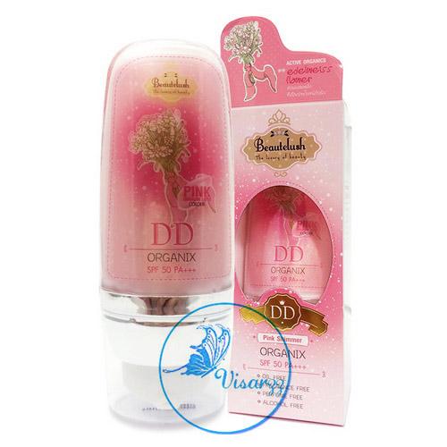 Beautelush DD Organix Foundation SPF50 PA+++ 30g # Pink Orgasm Look สีชมพู เนื้อครีมสีชมพูประกายชิมเมอร์ รวมคุณสมบัติของ BB และ CC