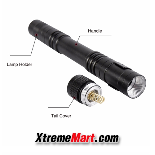 ไฟฉายปากกา LED CREE Q5 Penlight สว่าง 150 LM แสงขาว 1 โหมด (สีดำ)