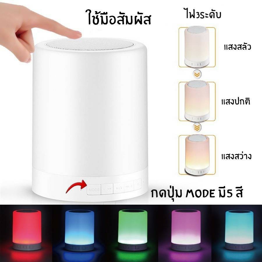 ลำโพงบลูทูธ SMART MUSIC LAMP ลำโพงเปลี่ยนสี ลำโพง Bluetooth ลำโพงโคมไฟ โคมไฟ+ลำโพง Bluetooth ซื้อ 1 ได้ถึง 2จบในตัวเดียว