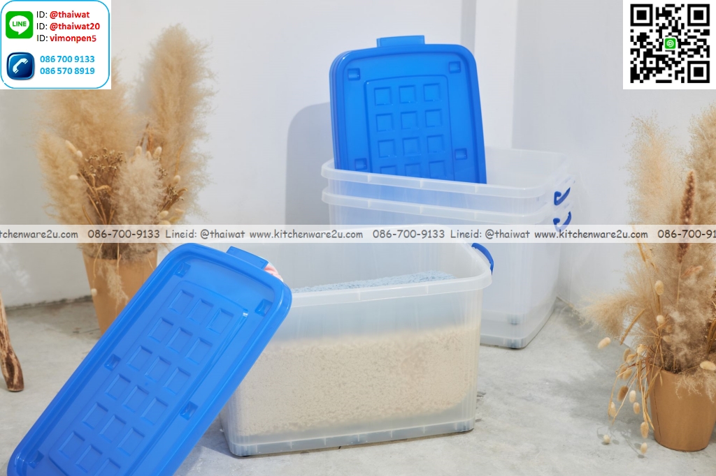 P12601 กล่องเอนกประสงค์ 120 ลิตร มีล้อ (74*51*44 cm cm) เกรดเอ No.2010 ราคาขายส่งต่อ 12 ใบ: เฉลี่ย 390 บต่อใบ