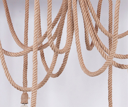 โคมไฟระย้าแขวนเพดานสไตล์วินเทจแบบสายเชือก 10 ดวง [ROP-190814-10]