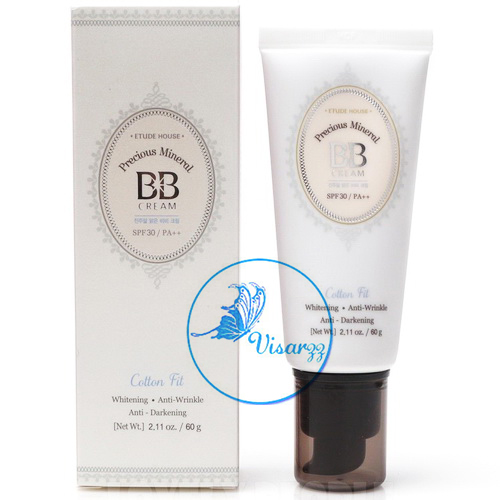 (#W13) Etude House Precious Mineral BB Cream Cotton Fit SPF30 / PA++ 60g # W13 Natural Beige ให้การปกปิดที่เนียนเรียบ แต่ไม่หนาหนักหน้า