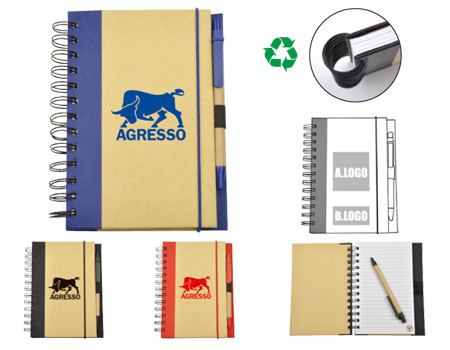 สมุดโน้ต รีไซเคิล+ปากกา notebook+pen สมุดจด สมุดโน้ต+ปากกา ลดโลกร้อน