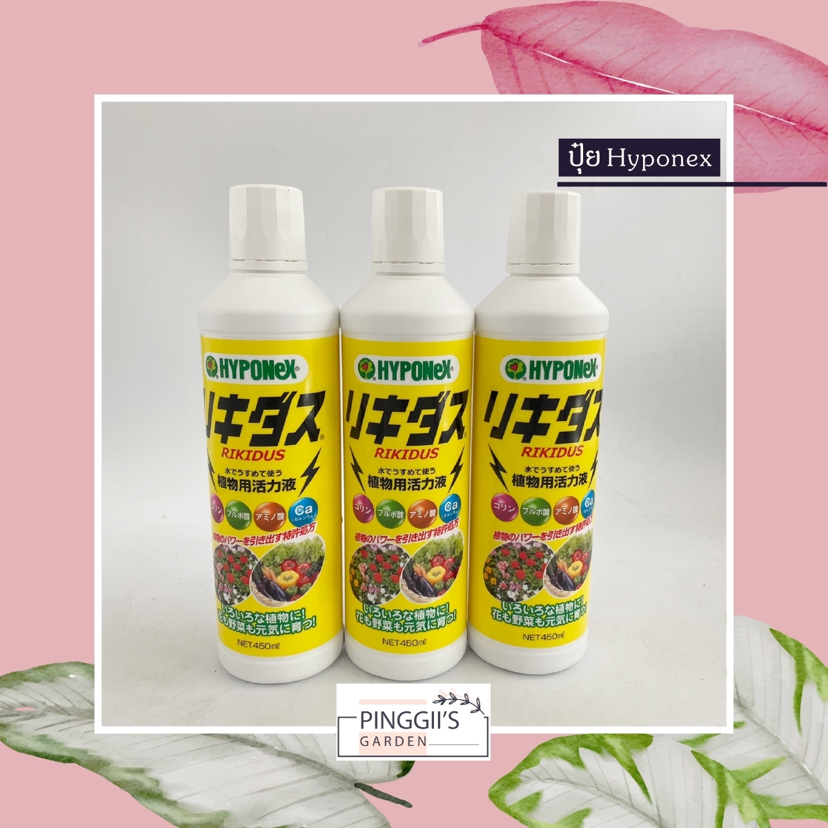 ปุ๋ยน้ำ HYPONEX (ขวดเหลือง) 450Ml. ปุ๋ยน้ำ ชีวภาพคุณภาพสูง ธาตุอาหารรอง บำรุงรากพืชให้แข็งแรง นำเข้าจากญี่ปุ่น ของแท้100%