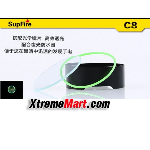 ชุดเซตไฟฉาย SupFire C8 T6 LED flashlight 1100LM 5 โหมด แสงสีขาว (สีดำ)