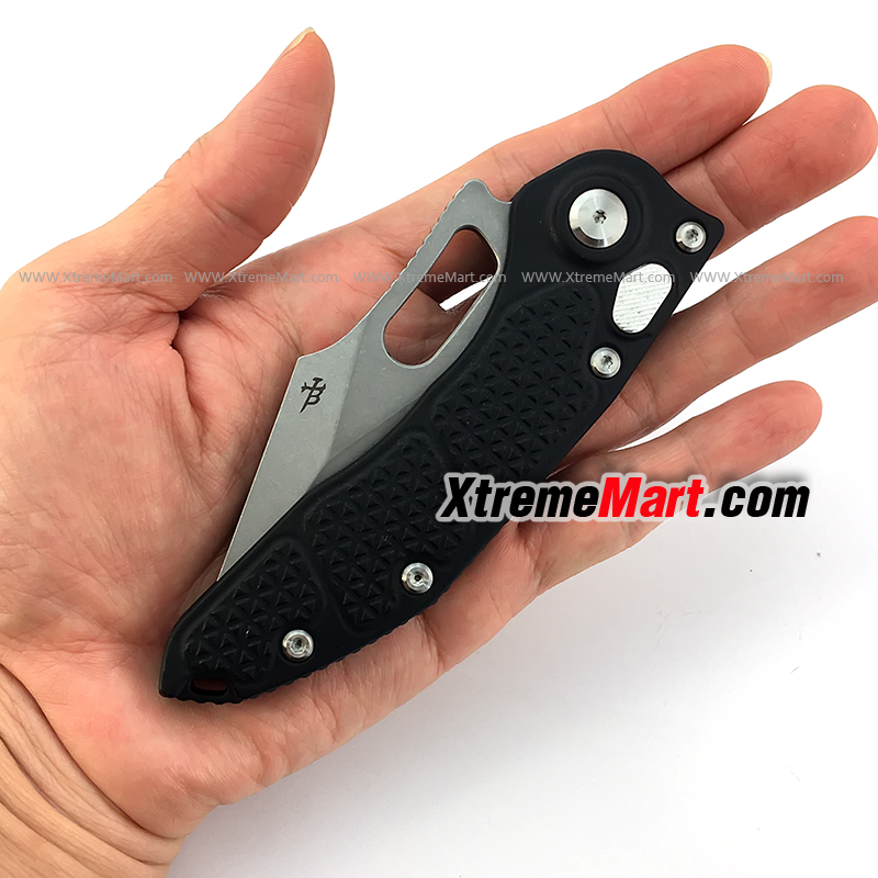 มีดพับออโต้ Microtech M390 ด้ามสีดำ วัสดุใบมีด 60HRC ปุ่มเปิดเร็ว TC4 โลหะผสมไทเทเนียม