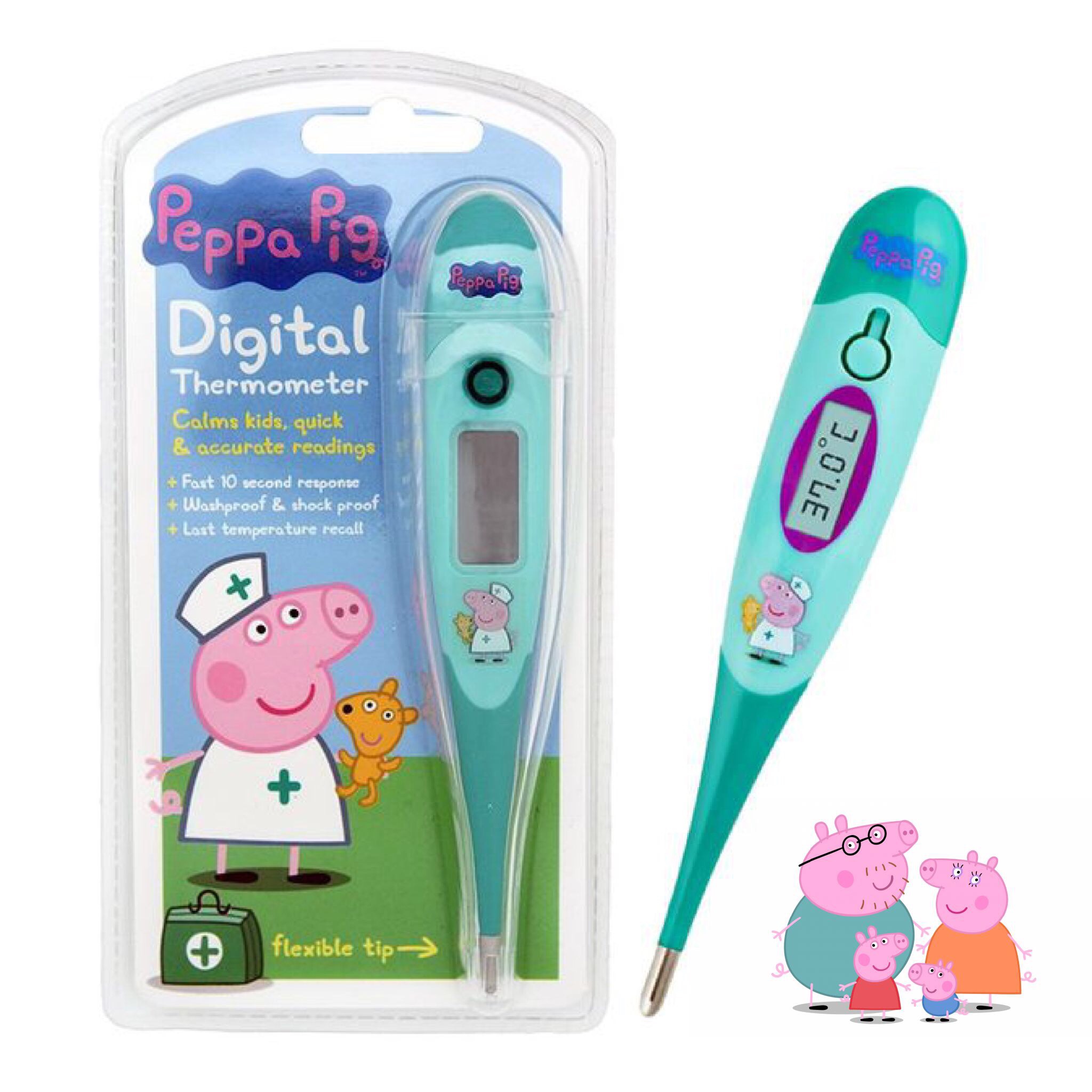ปรอทวัดอุณหภูมิแบบดิจิตอล Jellyworks Peppa Pig Digital Thermometer (Green)
