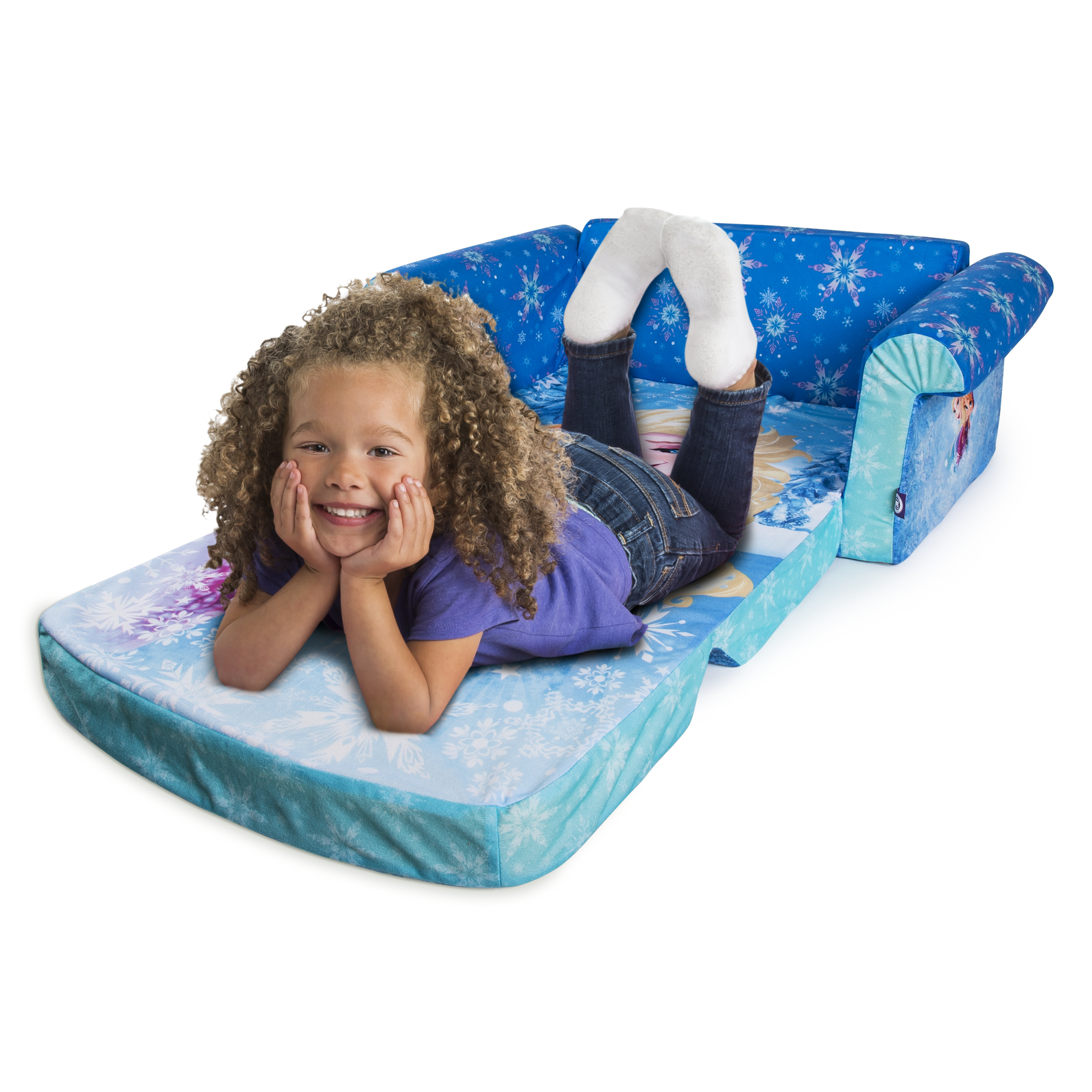 โซฟาเอนกประสงค์สำหรับเด็ก Marshmallow Furniture Children's 2-in-1 Flip Open Foam Sofa (Disney Frozen)