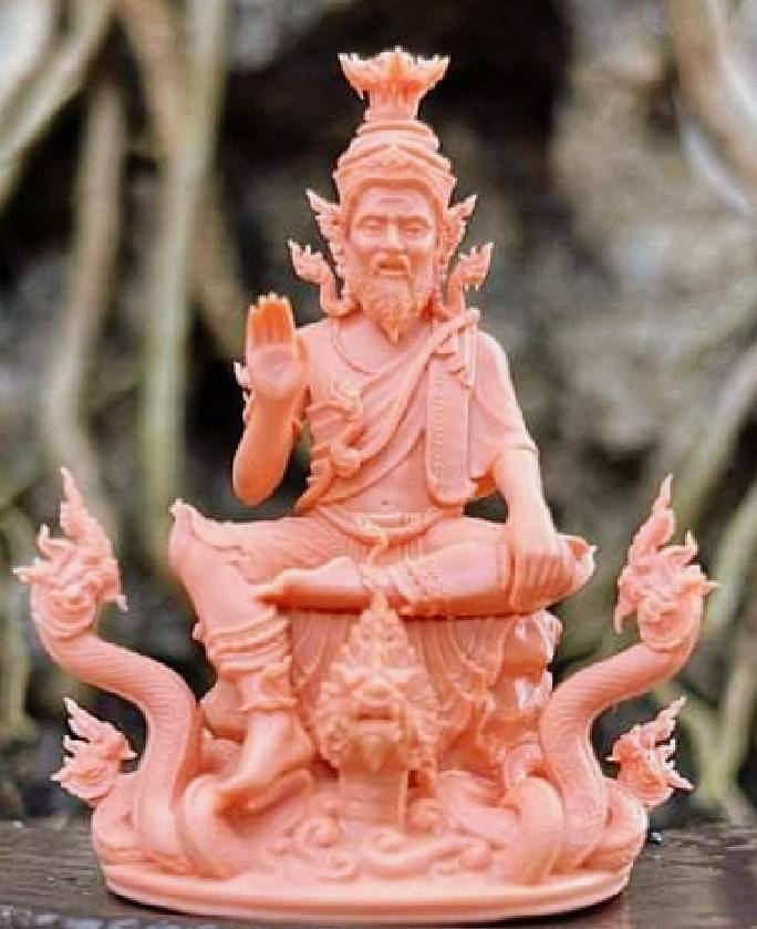 รูปหล่อ พ่อปู่ฤาษี พญานาค(ครูอาจารย์ของเหล่าสายพญานาค) เนื้อชุบทอง(ขนาดเล็กพกพา) ปี2564 - (เข้าพิธีบวงสรวงแล้ว) #รับประกันแท้