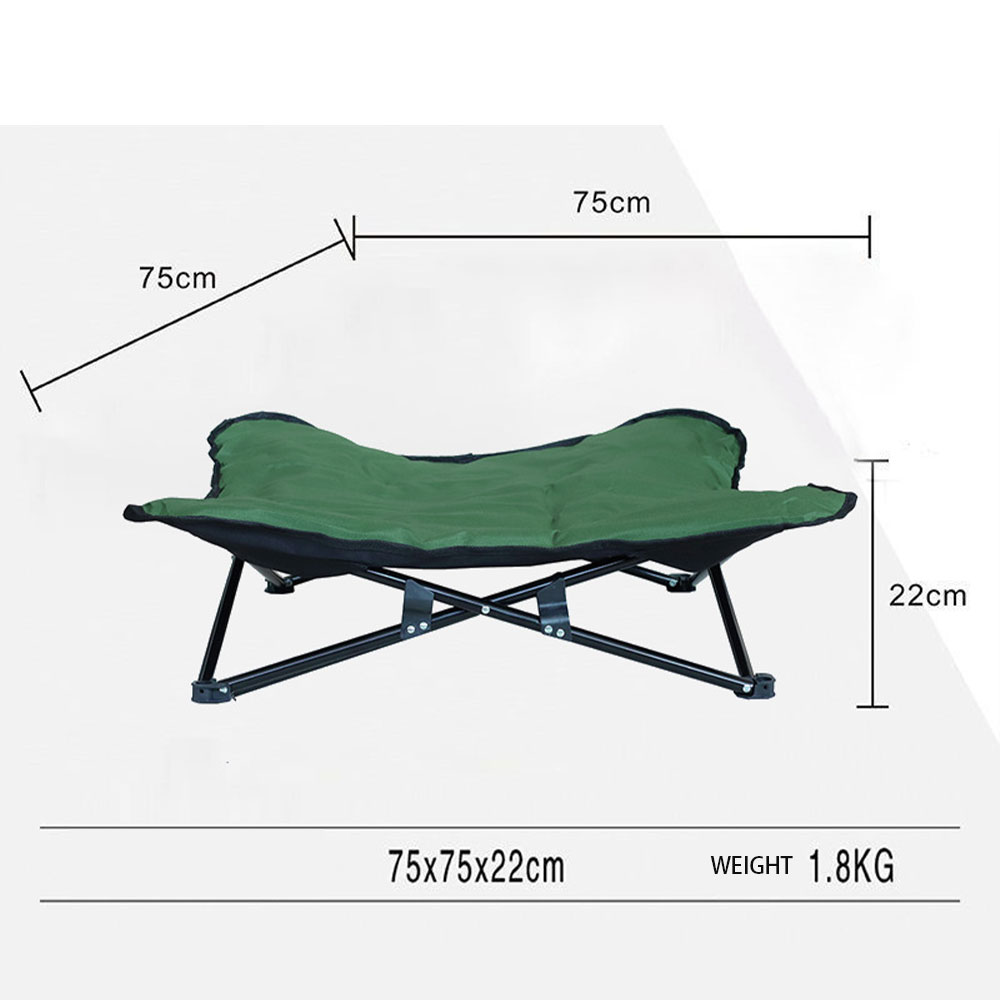 C264 เตียงนอนใหญ่ สุนัข แมว แคมป์ปิ้ง 75x75x25 cm พับได้ แบบพกพา Indoor Outdoor Pet Bed Camping Bed