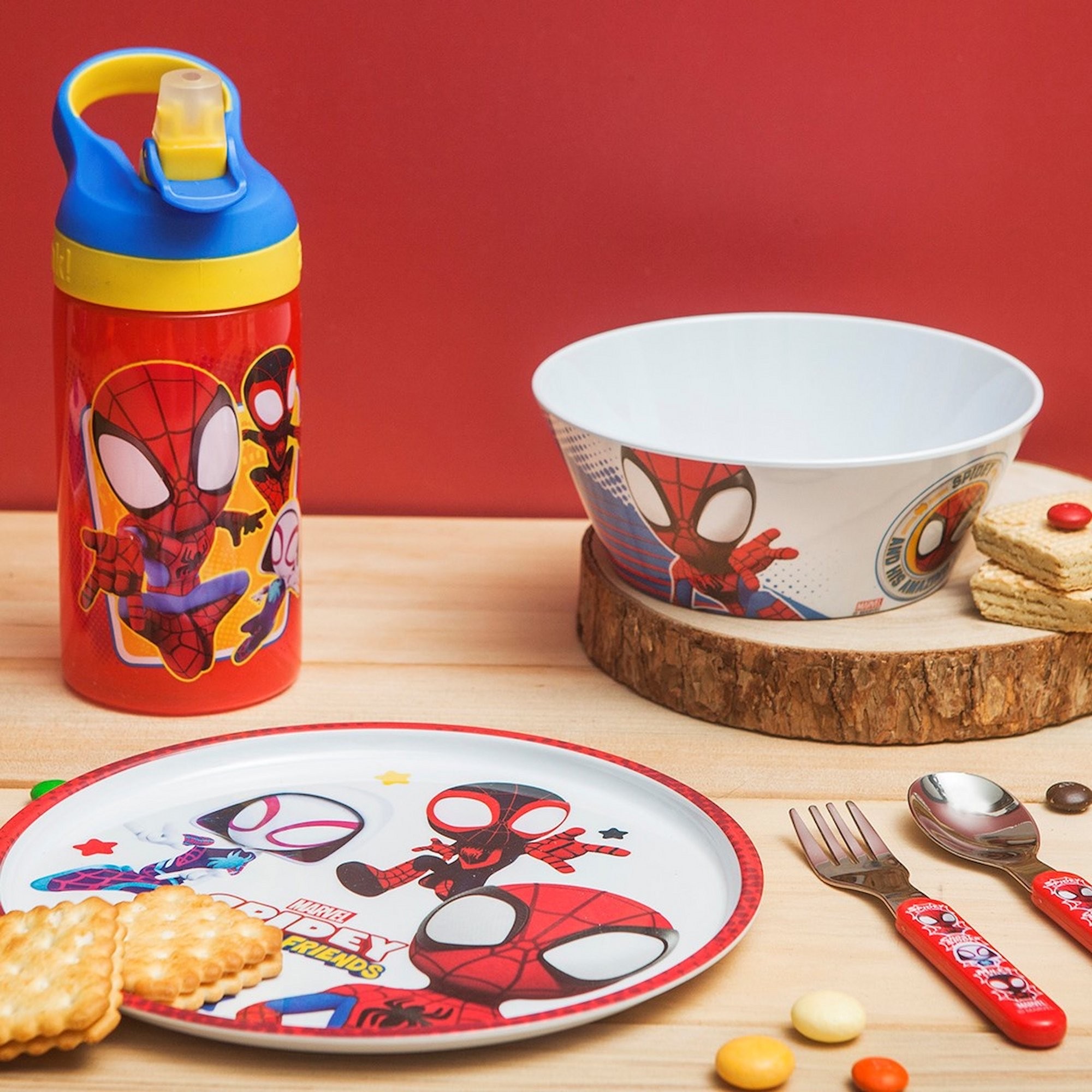 ชุดอุปกรณ์รับประทานอาหาร Zak! Spider-Man 5-Piece Dinnerware Set