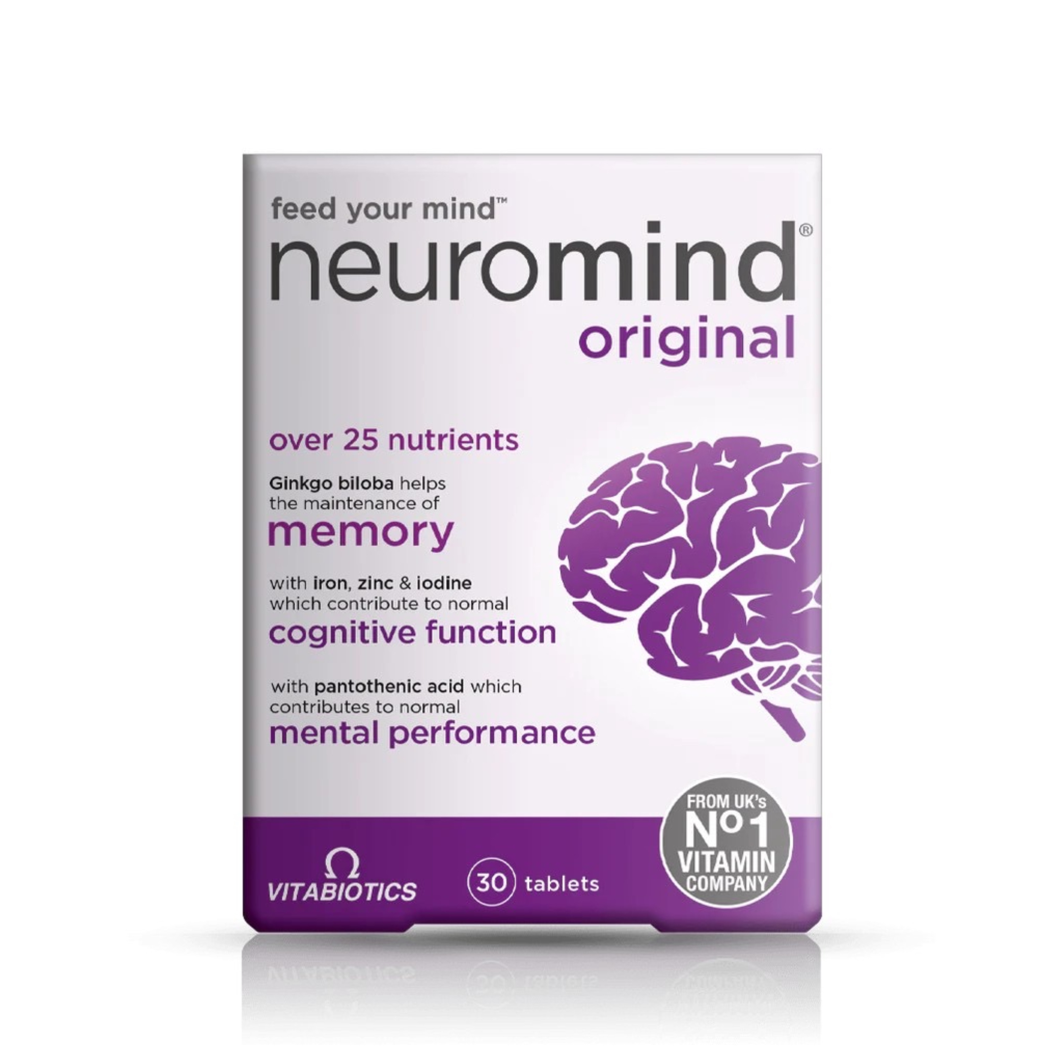 วิตามินบำรุงสมองและระบบประสาทสำหรับเด็กโตและผู้ใหญ่ Vitabiotics Neuromind Original