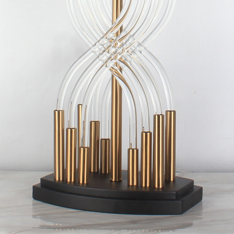 โคมไฟตั้งโต๊ะคริสตัลโป๊ะผ้าสีดำ สไตล์ยุโรป [RFC4082]