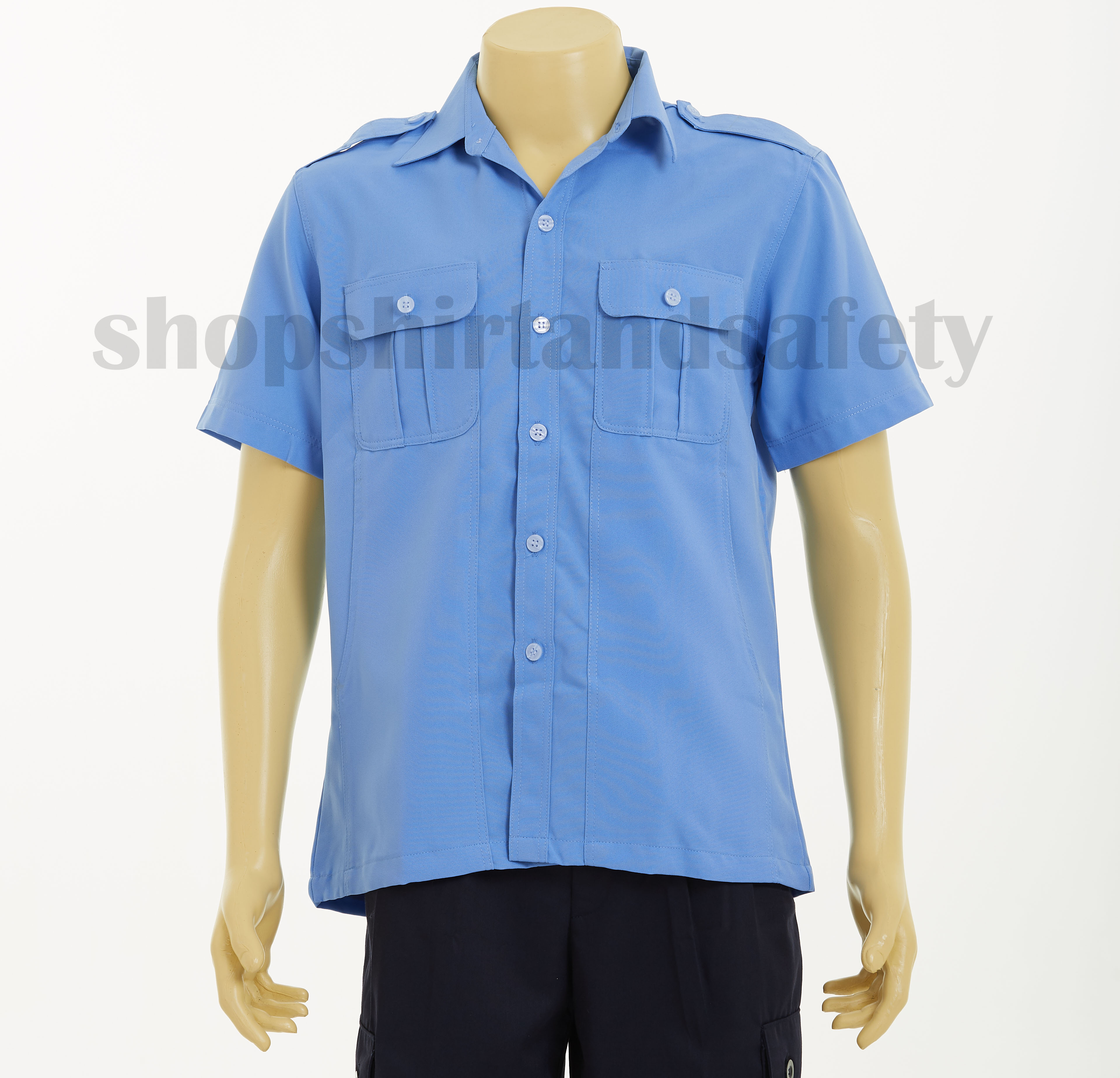 เสื้อซาฟารีสีฟ้า(เฉพาะเสื้อ)