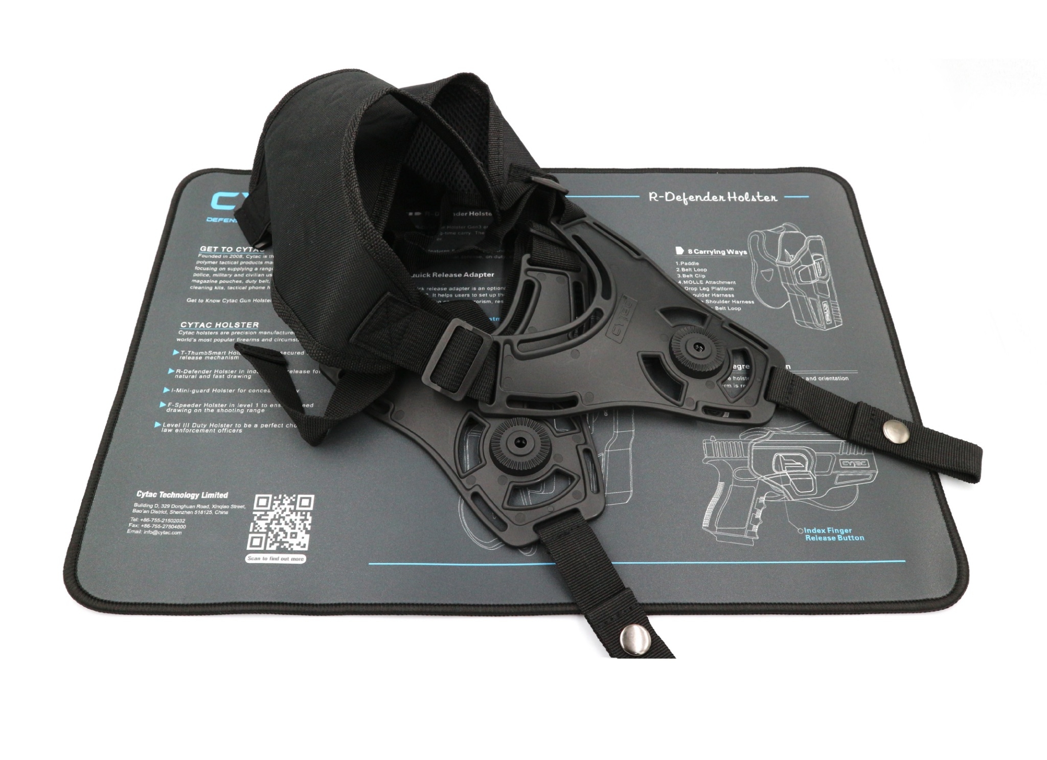 CYTAC เพลทสะพายไหล่คู่ #CY-SHH (K0780) ดำ