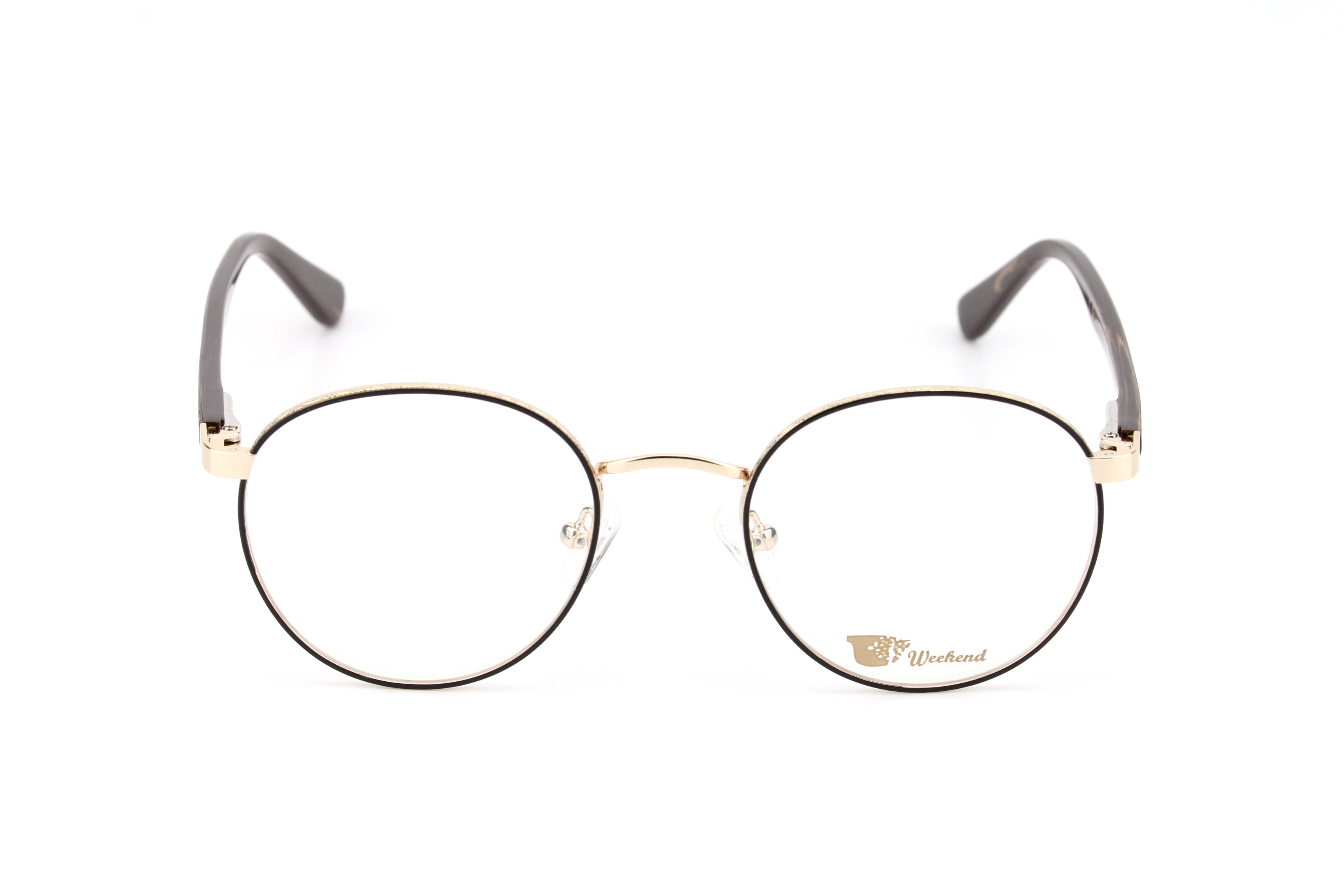 กรอบแว่นสายตาพร้อมคลิปกันแดด Weekend Round Gold