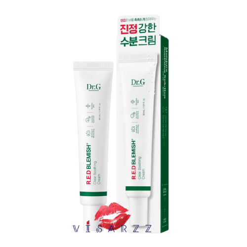Dr.G Red Blemish Soothing Cream 30 mL ครีมบำรุงผิว สำหรับผิวอ่อนแอเป็นสิวลดรอยแดงของผิวเป็นสิวและผิวแห้ง ระคายเคืองง่ายแพ้ง่าย เนื้อเจลครีมซึมไว