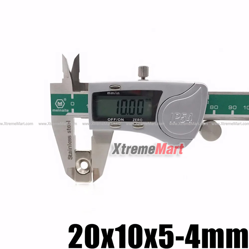 แม่เหล็กมีรูทรงเหลี่ยม เอนกประสงค์ 20*10*5 Hole4mm Neodymium (ก้อนละ)