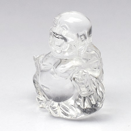 Untreated Quartz Carving Happy Buddha พระมหากัจจายนะ แกะสลัก น้ำหนัก 17.08 กะรัต สีขาว Colorless เนื้อสะอาดไมม่มีตำหนิ งานแกะสลักสวย มีค่าความแข็ง7