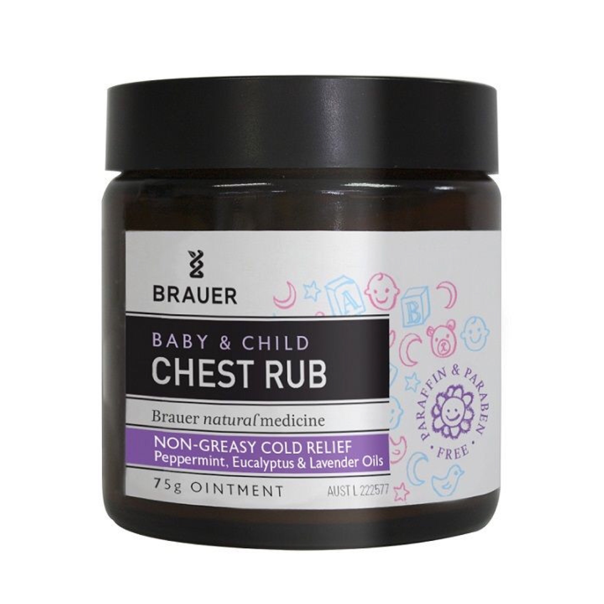 บาล์มธรรมชาติบรรเทาอาการหวัดและไอสำหรับเด็ก BRAUER Baby & Child Chest Rub