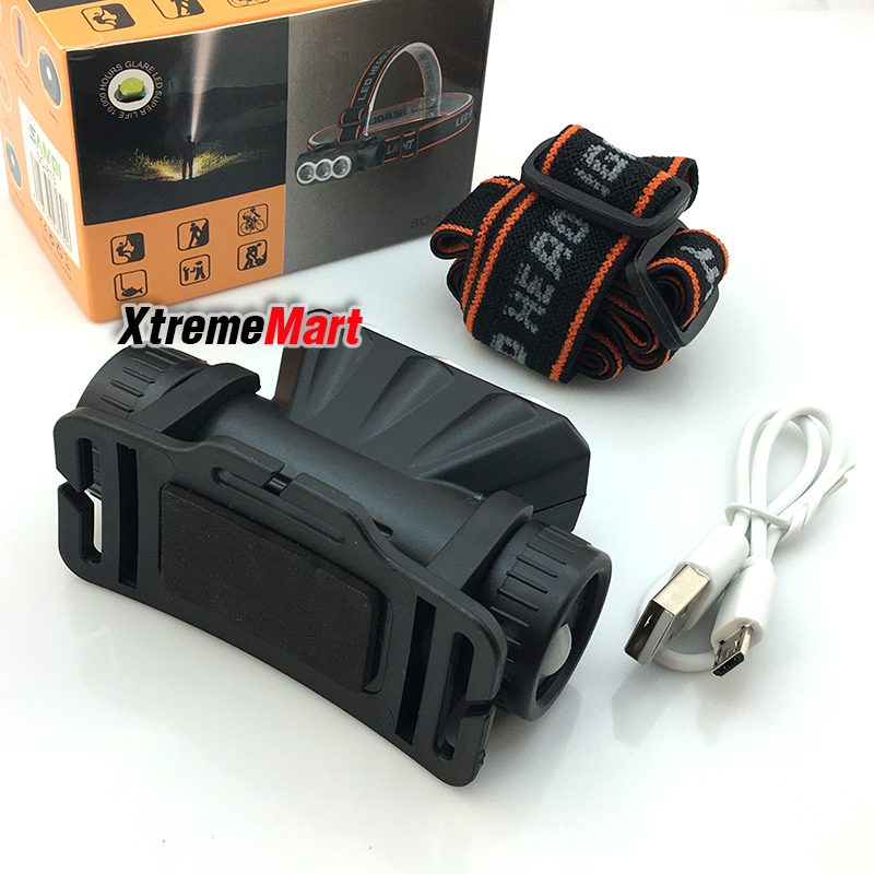 ไฟฉายคาดหัว SQ-813 หลอด LED * 3หลอด USB Rechargeable Mini Headlight