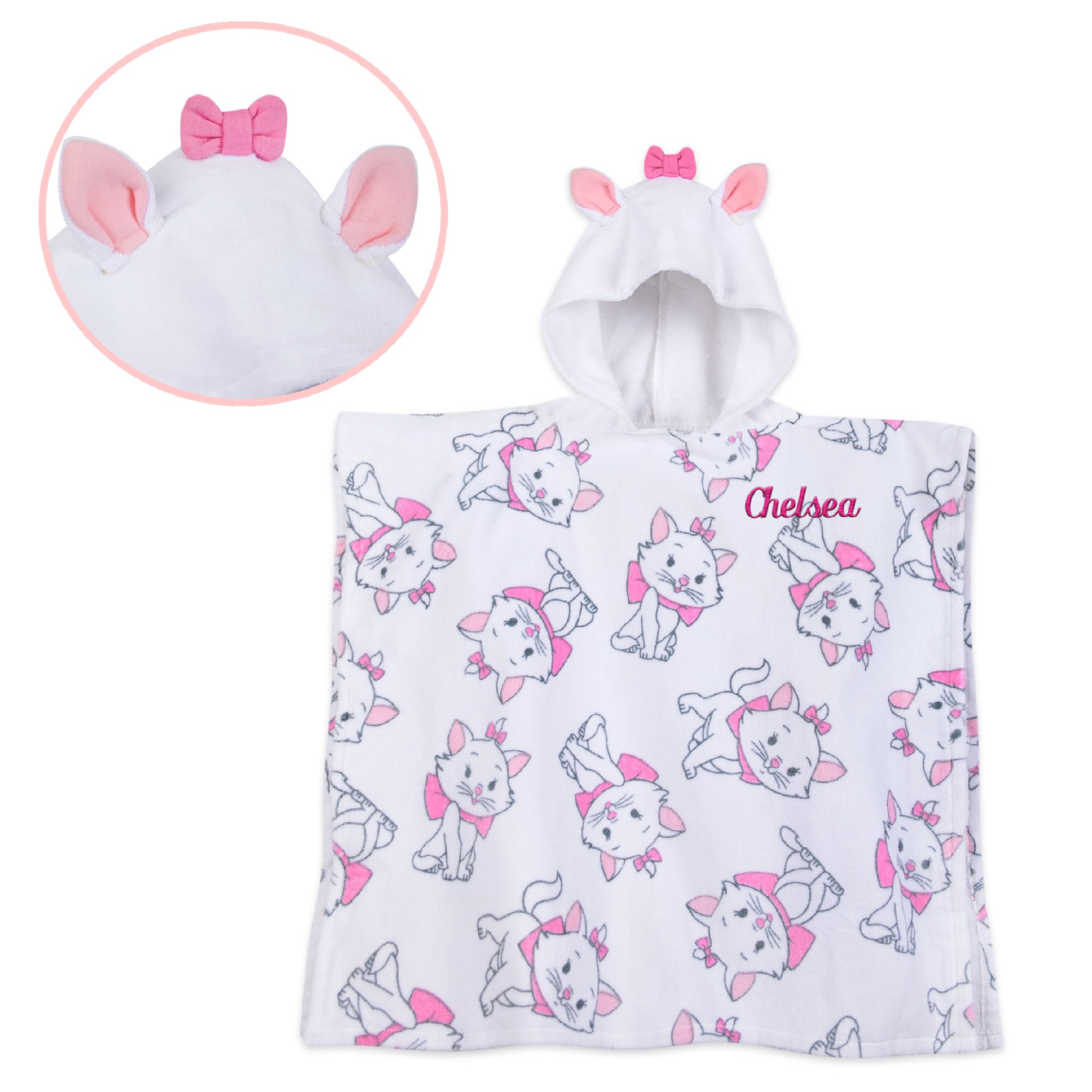 ผ้าเช็ดตัวแบบมีฮู้ดสำหรับเด็ก Disney Marie Hooded Towel for Girls