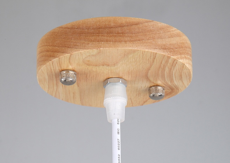 โคมไฟแขวนเพดานแก้วสีขาวลายลอนเส้นตรงมีหัวไม้สไตล์ญี่ปุ่น [JP-8906]