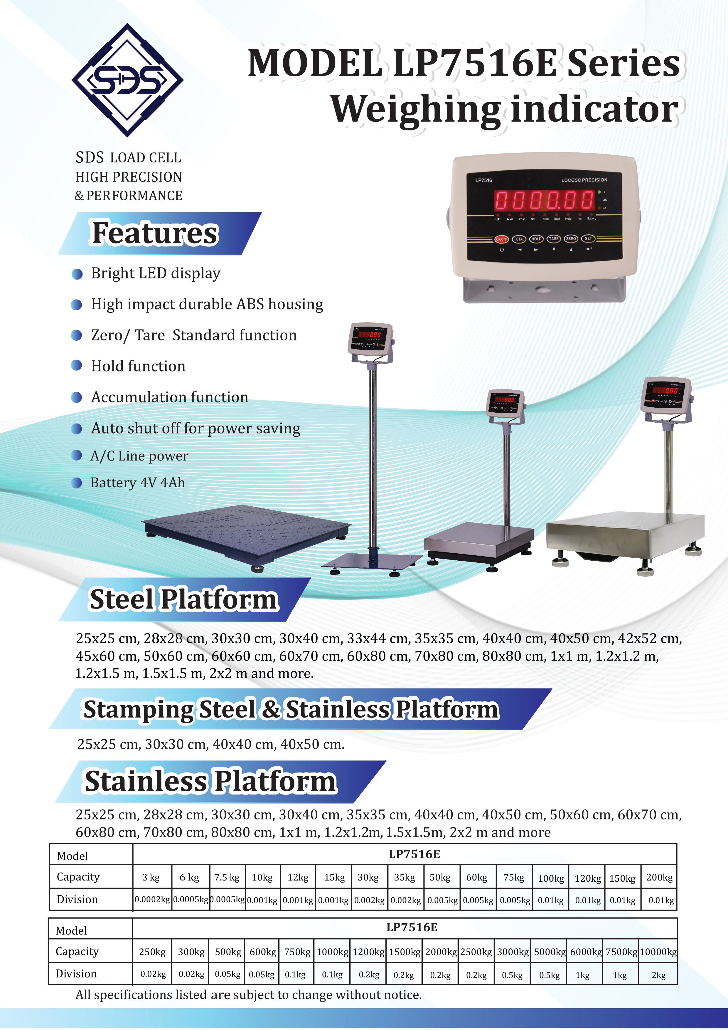 เครื่องชั่งตั้งพื้น LP7516E LP7516-4050