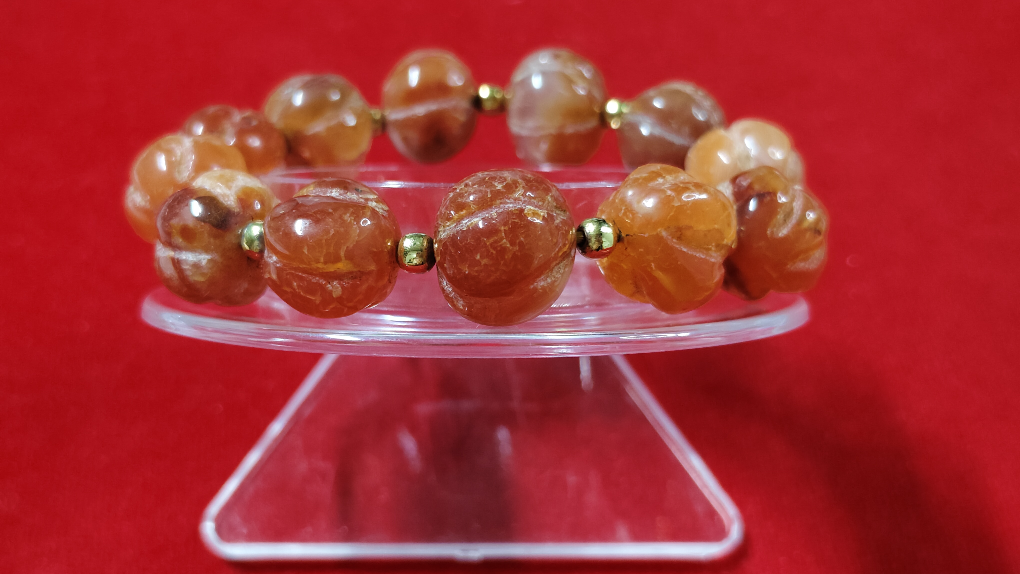 ข้อมือหินคาเนเลี่ยนแกะฟักทองรหัสbh-0035