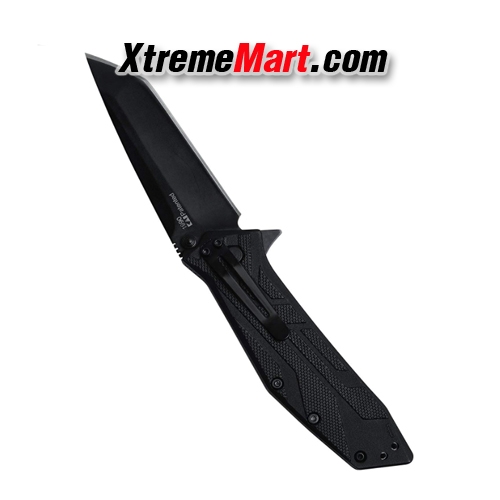 มีดพับ Kershaw 1990 Stainless Steel Survival Folding Knife (ใบดำ ด้ามดำ)