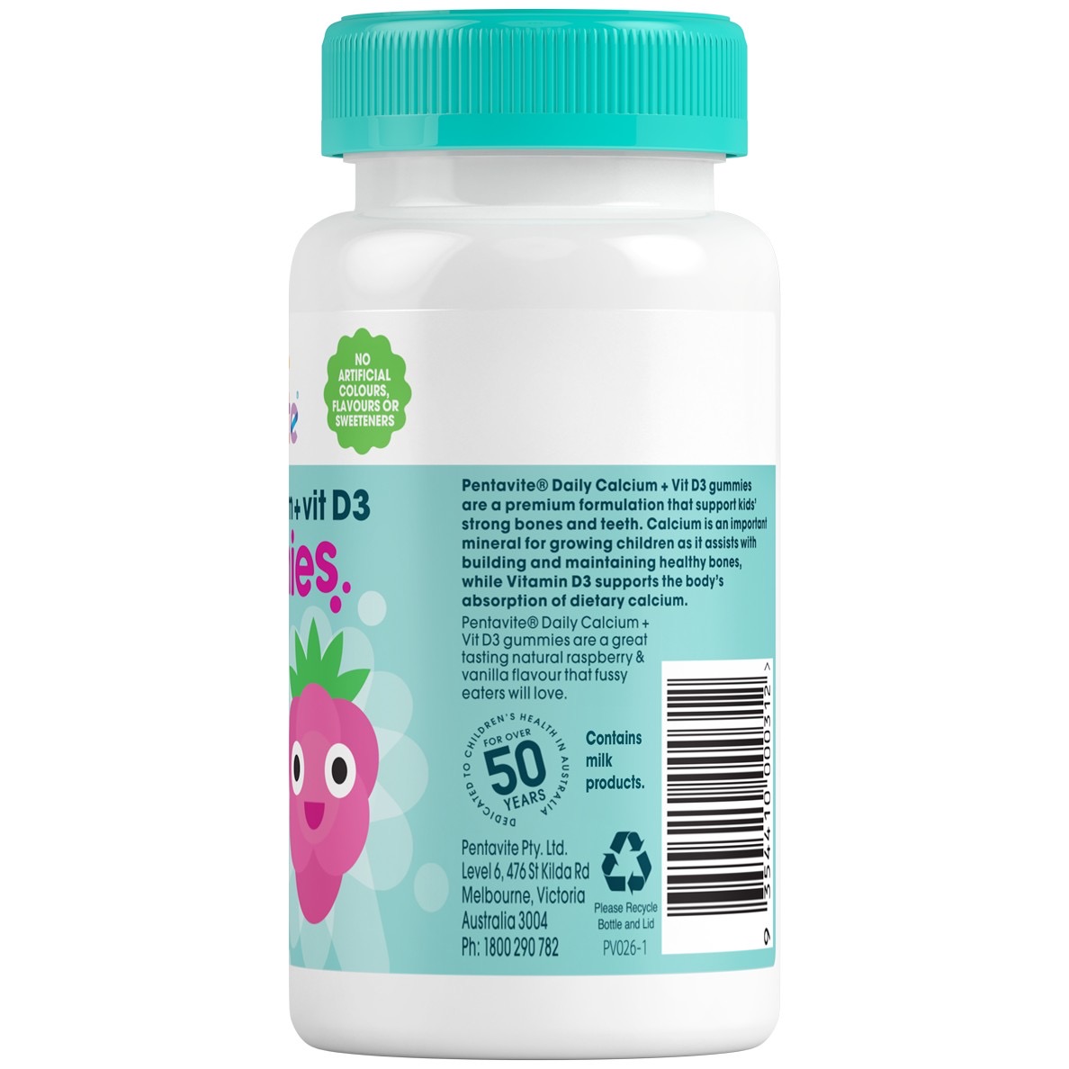 แคลเซียมชนิดกัมมี่สำหรับเด็ก Pentavite Daily Calcium + Vit D3 Gummies