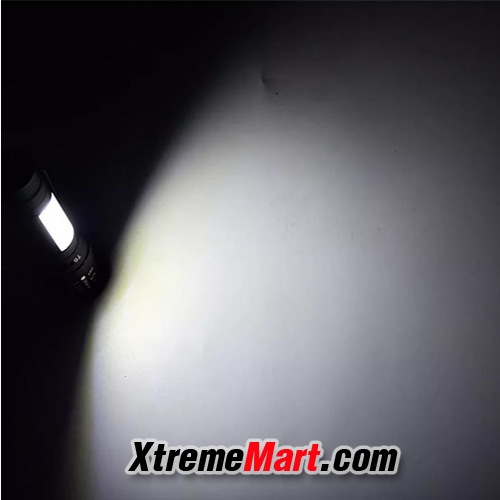 ไฟฉายซูม T6+COB 38000W 450Lumens 4 โหมด Front & Side Lights Zoomable Tactical LED Flashlight