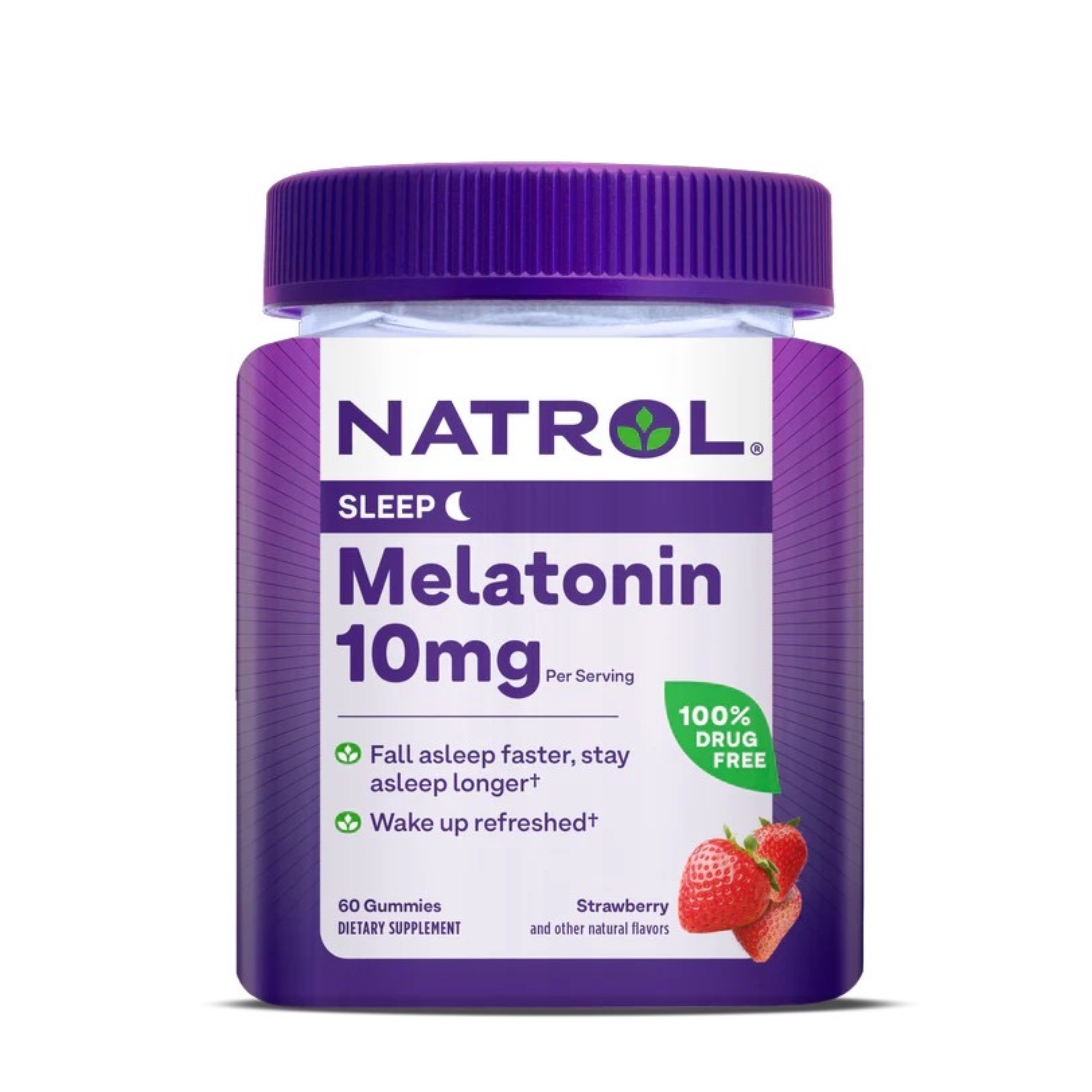 กัมมี่เสริมการนอนหลับสำหรับผู้ใหญ่ NATROL Sleep Melatonin Gummies 10mg (60 Gummies)