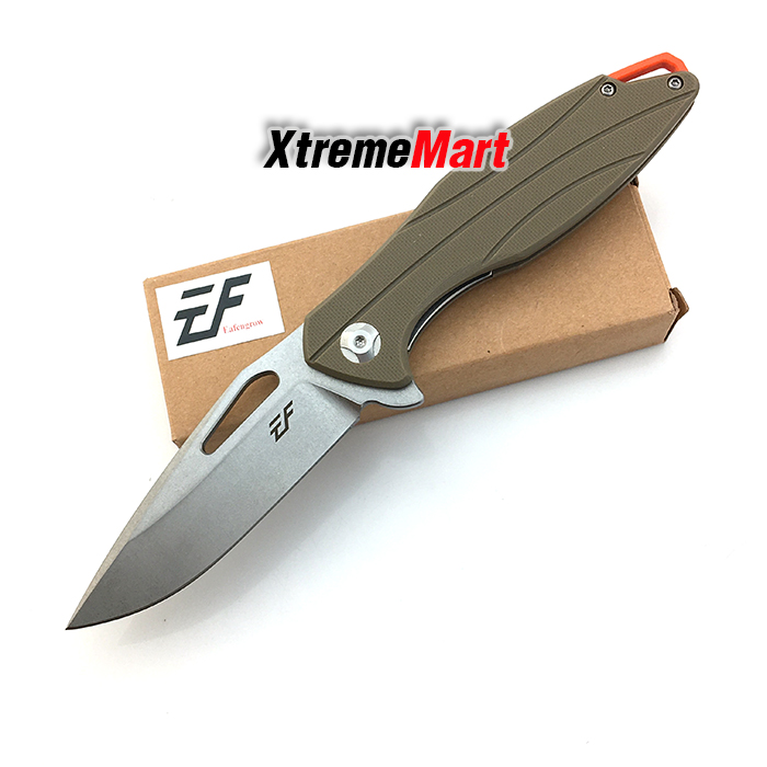 มีดพับ Eafengrow 001DY ใบดำ ด้ามดำ D2 Blade Pocket Knives G10 Handle (ด้ามสีทราย)