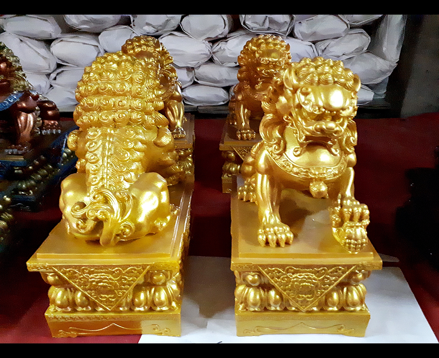 รูปหล่อ รูปปั้น สิงห์โตจีน เนื้อเรซิ่น (น้ำหนักเบา) (ขายปลีก ขายส่ง)