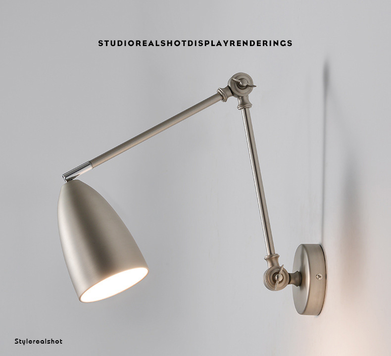 โคมไฟติดผนังภายในข้างเตียงห้องนอนแขนโยกหมุนได้ [LY-B02]