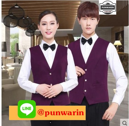 ชุดพนักงานไนท์คลับ,Night wear,Tooling Bar Waiter,ชุดพนักงานบาร์,ชุดพนักงานโรงหนัง,ชุดพนักงานโรงละคร K6108006 แดง ดำ ม่วง M L XL XXL 3XL 4XL