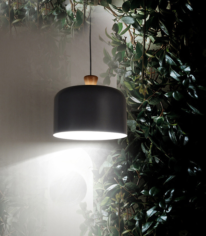 โคมไฟแขวนเพดานโมเดิร์น minimalist ตกแต่งหัวไม้ 30x26cm [JL136]