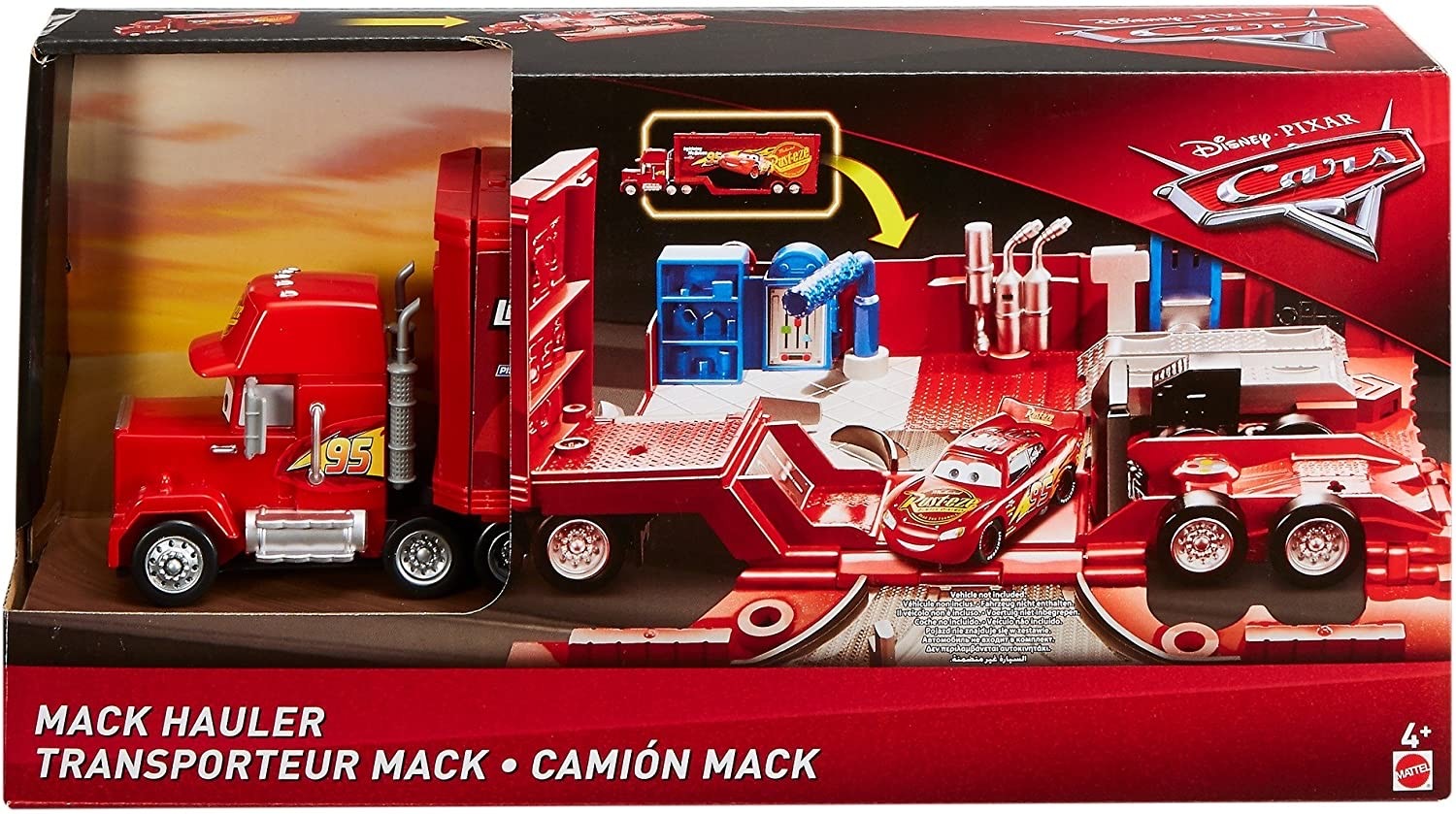 รถบรรทุกแปลงร่างพร้อมของเล่นสุดเจ๋ง MATTEL Disney Pixar Cars Mack Hauler
