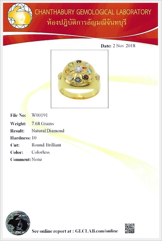 แหวนทองนพเก้าแท้ เพชรแท้ ทรงมอญ(สามารถสั่งทำได้ค่ะ)