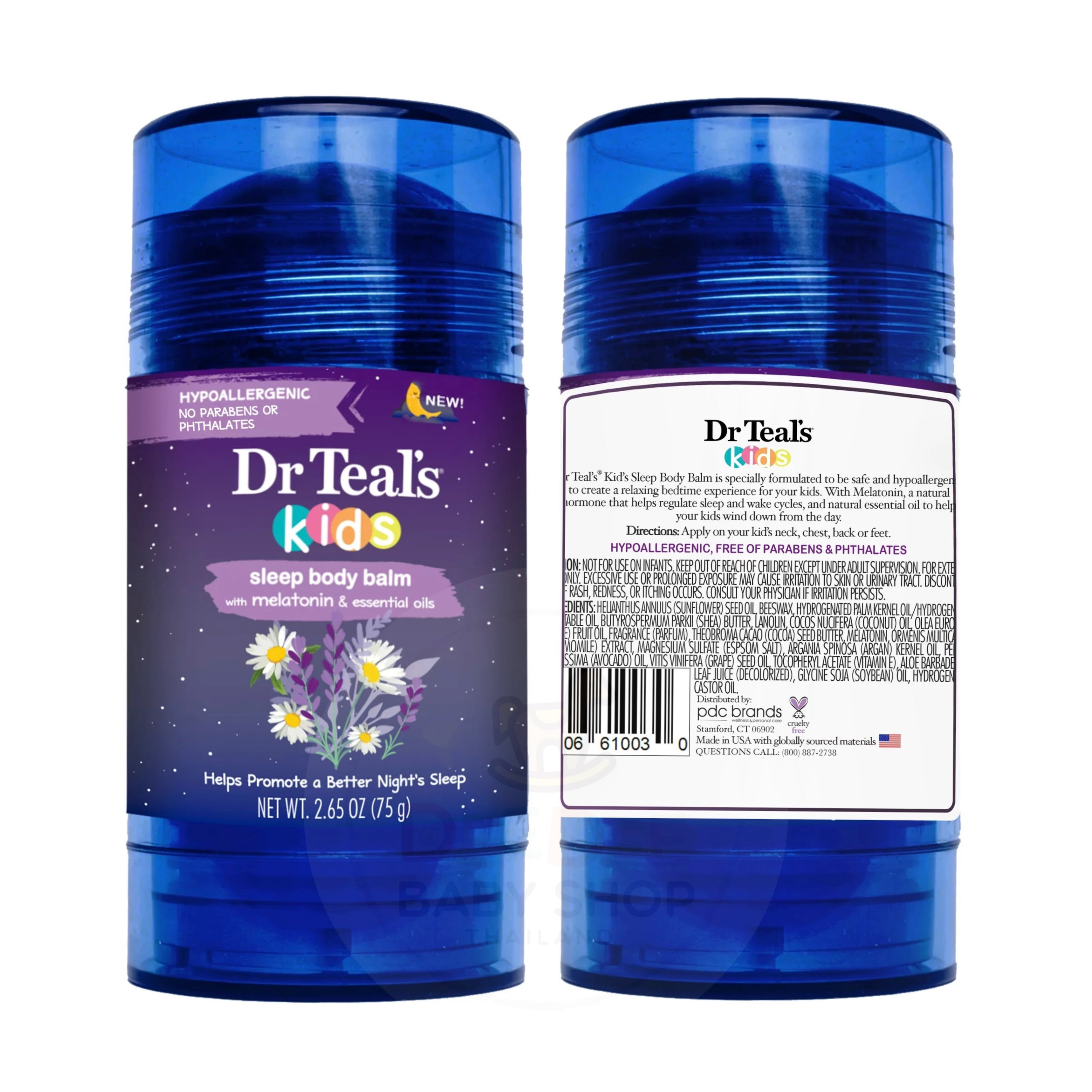 บาล์มเสริมการนอนหลับสำหรับเด็ก Dr Teal's Kids Sleep Balm with Melatonin & Essential Oils