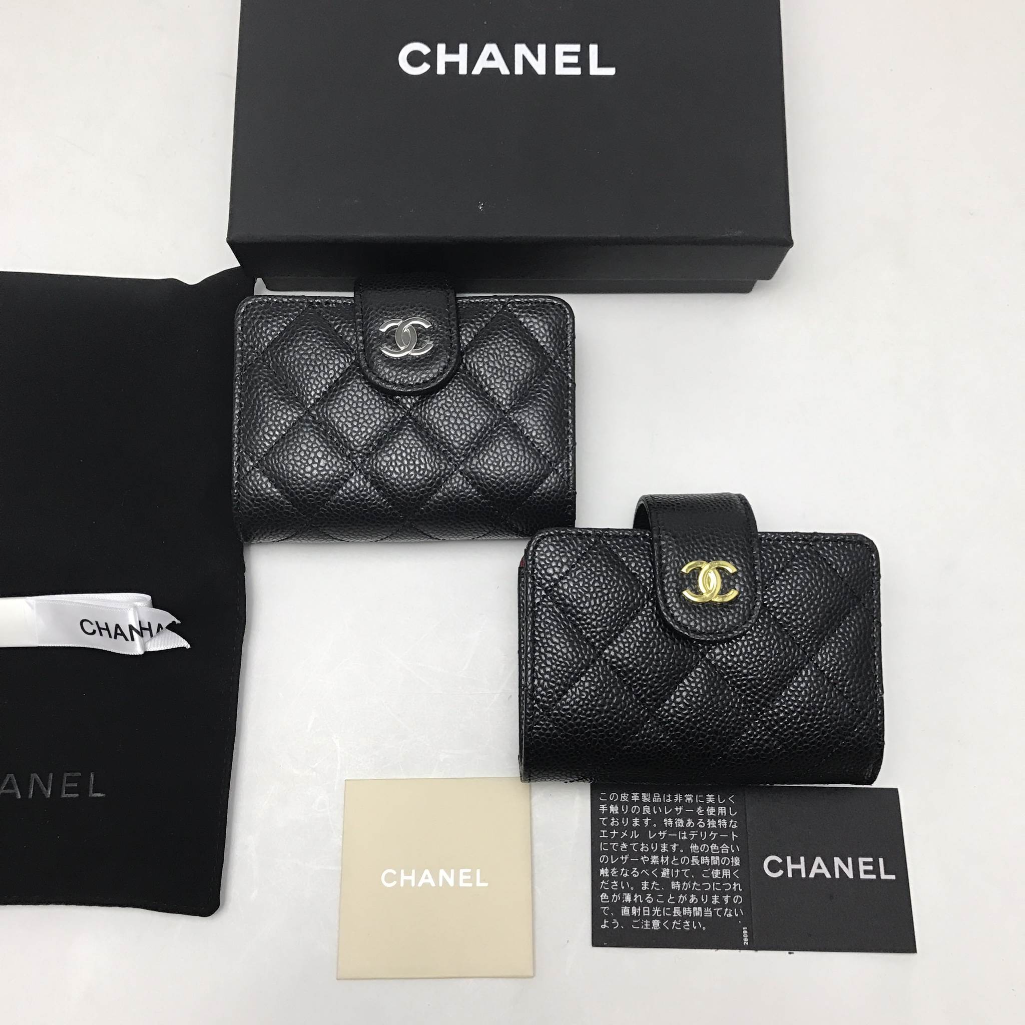 ซองใส่การ์ด cn card holder caviar skin สีดำ