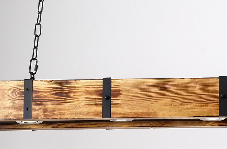 โคมไฟแขวนเพดานไม้เนื้อแข็งทรงแผ่นไม้เรือเก่าสไตล์ industrial [DD008]