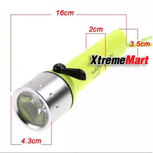 ไฟฉายดำน้ำ Diving flashlight CREE Q5 LED Waterproof AA Torch Underwater Lamp WT
